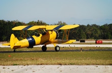Vintage Yellow Biplane