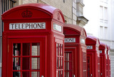 Fototapeta Londyn - telephone boothes in london
