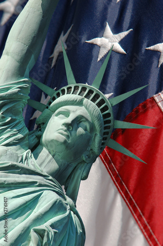 Fototapeta do kuchni the statue of liberty and the stars and stripes