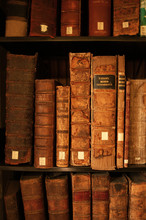 Portrait Image Of Books On A Shelf