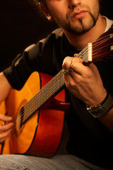 guitarist in contre-jour light