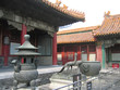 detail of sculptures outside a temple, forbidden city, beijing,