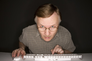 man learning computer