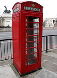 Fototapeta Big Ben - red telephone box