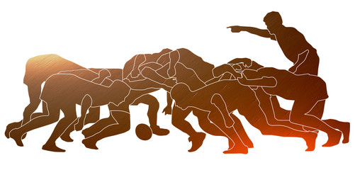 Poster - rugby scrum full metal