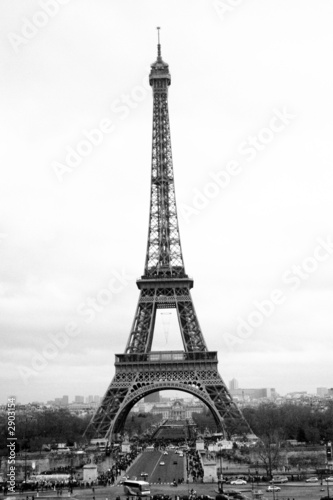Obraz na płótnie canvas czteroczęściowy "tetraptyk" Wieża eiffla paris'er