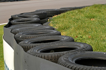 Poster - race track tyre wall