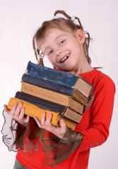 the girl with books