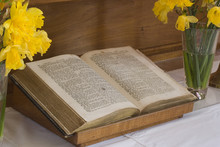 Open Bible On An Altar