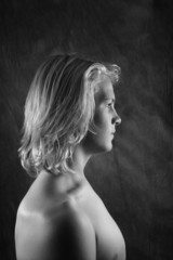  Male Caucasian teen profile portrait.