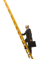 businessman climbing ladder.