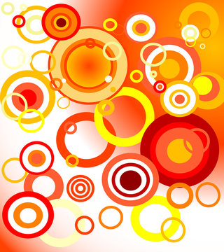 retro orange background (circles)