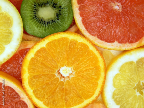 Naklejka - mata magnetyczna na lodówkę Set of different fruits