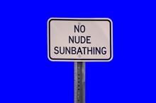 No Nude Sumbathing Sign