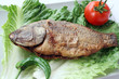 fried fish with lettuce