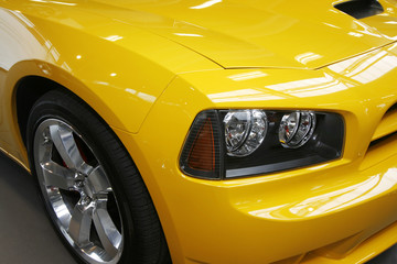 Wall Mural - yellow muscle car