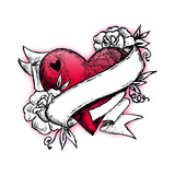 Fototapeta Psy - tattoo heart