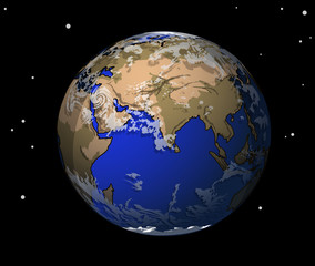 the earth on a black background