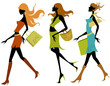 Leinwandbild Motiv shopping girls