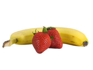 Wall Mural - banana and strawberries