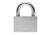 Silver Padlock Isolated On The White Background