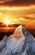 canvas print picture shivling peak on sunset