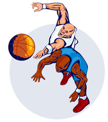 Poster - basketball players rebounding
