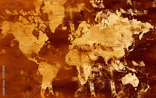 Board z aluminiowym obramowaniem Mapa świata grunge