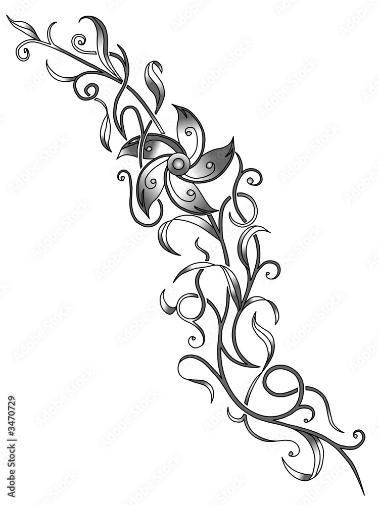 Blumenranke Tattoo Vorlage Sticker Wall Decals WallsheavenHaramis