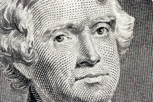 Thomas Jefferson Close Up From Two Dollar Bill