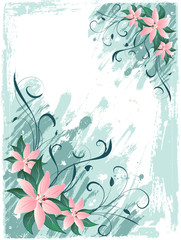 Wall Mural - grunge lillies