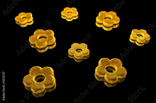 Gemme Fleur Jaune Fond Noir Buy This Stock Photo And
