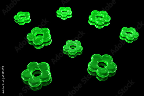 Fototapety One Color kamien-kwiat-zielony-czarny-tlo