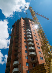 building and crane