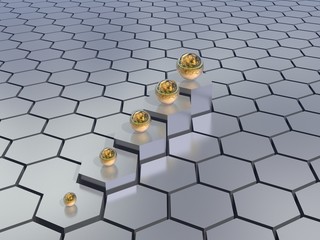 hexagons background with progress diagram