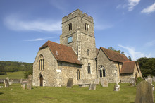 A Rural Church With Blue Sky In Kent,England