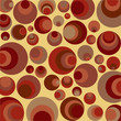 Retro styled circles in red earth tones