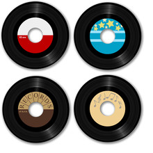 Retro 45 RPM Record: With Sample Designs, Clipping Path.