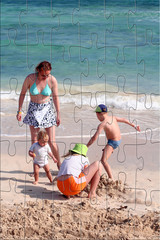 Poster - Familie am Strand