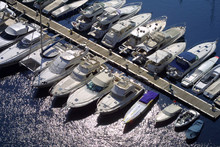 Collection Of Luxury Boats Moored In Monaco Marina.