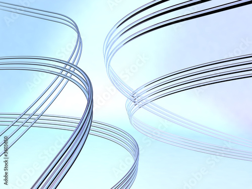 abstract pipes on a light blue background