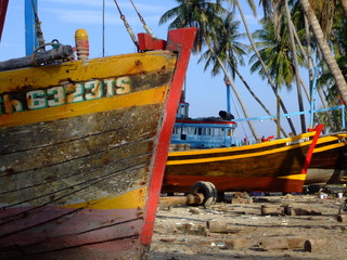 Wall Mural - bateaux de peche, vietnam