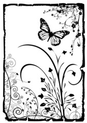 Canvas Print - floral vector frame