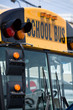 school bus close up shot