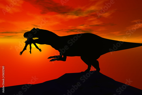 Board z aluminiowym obramowaniem 3d odpłacają się dinosaura i mężczyzna