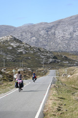 two women cycling