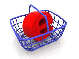 Aufkleber - Consumer's basket with symbol for internet