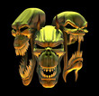 Laughing Demon Skulls - 3D render