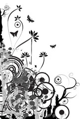 trendy grunge vector floral design