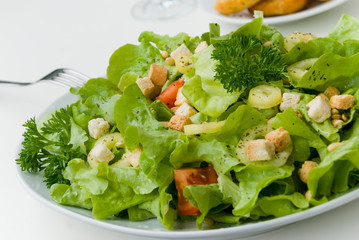 Fresh Summer Salad witch lettuce,Tomato,croutons,Pine Nut